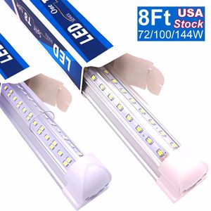 8FT Shop Light Fixture, T8 LED Tubes Lights, Cold White 6500K, V Shape, Clear Cover, Hight Output, Shops Lights for Garage 72W 100W 144W 14500LM 15000LM OEMLED