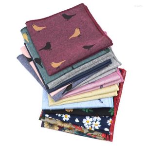 Laço amarra lenços de algodão impressão de animal penteado para homens bolsos casuais bolsos quadrados hankies hankies toubel de peito acessórios de terno de acessórios FI FI