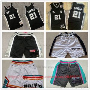 Mitchell och Ness Authentic broderi basket Tim 21 Duncan Jerseys Retro Black 2001-02 Real Stitched Breattable Sport High Quality Man Jersey