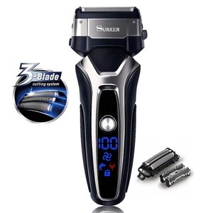 Pro male electric shaver beard foil electric razor for men rechargeable shaving machine body cleaning shaver head USB 220322