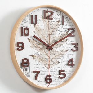 Wall Clocks Wood Modern Clock Vintage Large Home Decor Luxury Silent Watches Interior Design Living Room Decoration GiftWall