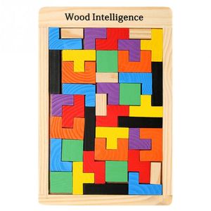 Baby houten puzzels speelgoed kleurrijke jigsaw board kinderen kinderen maginatie intellectueel educatief speelgoed voor kinderen cadeau290G