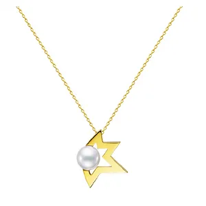 Pendant Necklaces 2022 Trend Pearl And Star Necklace With Cubic Zirconia Stone Stud Earring For Women Choker Jewelry Set Wedding Gift