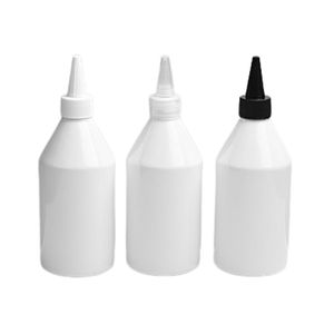 Leere Verpackung, weiße Plastikflasche, Wryshoulder, PET, schwarz, weiß, klar, scharfer Ausguss, Schraubdeckel, tragbar, nachfüllbar, Kosmetikverpackungsbehälter, 300 ml