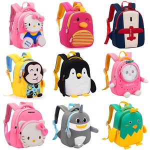 Greatop 3D Children School Torby dla dziewcząt chłopiec plecaki przedszkola kreskówkowe zwierzę zwierzęta dziecięce plecak 220624