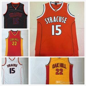 Nikivip Syracuse #15 Carmelo Anthony Jerseys laranja preto branco Carmelo Anthony Basketball Jerseys costurou camisas da NCAA College