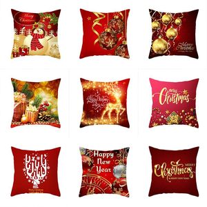 Christmas Decorations Xmas Red PillowCase Tree Decoration Santa Claus Cushion Cover For Home Snowman Year 5zChristmas