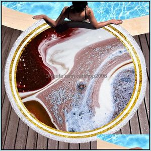 Towel Home Textiles Garden Ll Large Round Beach For Adt Colorf Quicksand Pattern Microfiber Shower Bath Travel Dhgho
