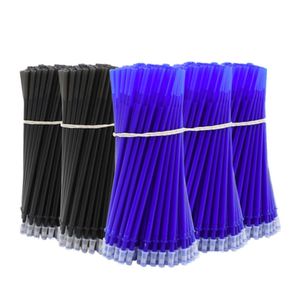 100 PcsLot 05mm Gel Pen Cancellabile Refill Rod Set Ad alta capacità Inchiostro nero blu Shool Manico lavabile s Cancelleria per scrivere 220714