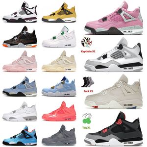 Top Jumpman S IV Mens Basketball Shoes University Pink Militaire Zwart Canvas Infrarood Shimmer Starfish Pure Money Kaws Gray Trainers