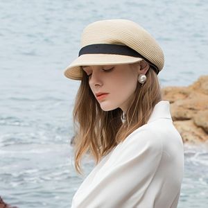 Geniş Memul Şapkalar X1001 Kore tarzı moda gündelik tüm maç kriket kapağı saman şapka yaz plajı güneşi katlanabilir