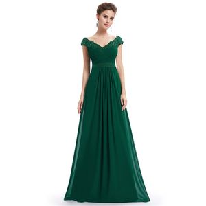 Robe de 2019 Elegant A Line V Neck Applicants Formell aftonklänning Långröd formella bröllopsfestklänningar plus storlek T190604