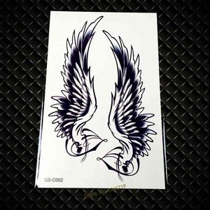 NXY Temporary Tattoo Cool Fashion Large Black Arm Gqs C002 Sexy Angel Wings Feather Design Back Women Henna Waterproof 0330