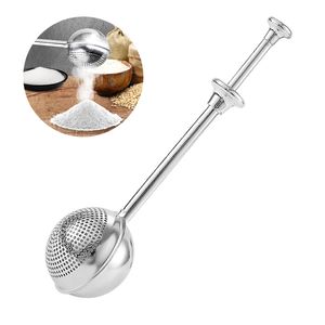 Flour Duster for Baking Stainless Steel Powdered Sugar Sifter Spices Shaker Cocoa Dispenser Dusting Wand XBJK2203