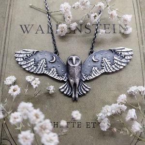 Forest Whisper 925 Sterling Silver Retro Exquisite Fashion Owl Moon Necklace Women Charm Party Jewelry Accessories Gift