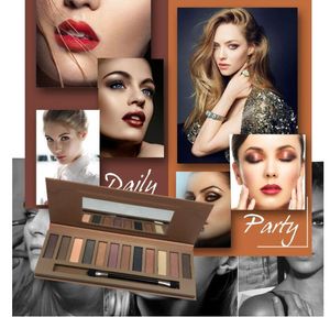 Palette di ombretti Naked Heat, 12 tonalità neutre color ambra ardente - Colori ricchi e ultra-sfumabili con texture vellutata - Il set include un pennello per trucco a doppia punta a specchio