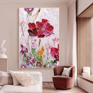 Paintings D Knife Thick Texture Flower Abstract Oil Painting Wall Art Home Decoration Modern On Canvas Handmade For Living Room