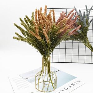 装飾的な花の花輪ラベンダー人工植物ホームデコレーションアクセサリーウェディングDIY屋内家具ダイニングテーブルフラワーアレンジ