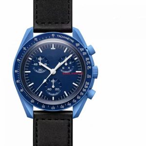 2022 NEU Super wasserdichte 6-Pin-Quarzuhr Speedmaster Planet mit vollem Funktionsumfang und hochwertiger Swatch-Legierung, die sich großartig anfühlt