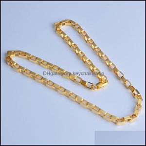 4Mm Box Catene Collana 18K Placcato Oro Uomini Gioielli Hip Hop Regali Collane Per Le Donne 20 Pollici Accessori Moda Di Lusso Con Drop Deliver