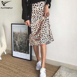 Spódnice Kawaii Boho Sexy Leopard Drukuj wysokiej talii damskie Vintage Koreański Styl Streetwear Punk Rock A Line Midi Spódnica Jesień