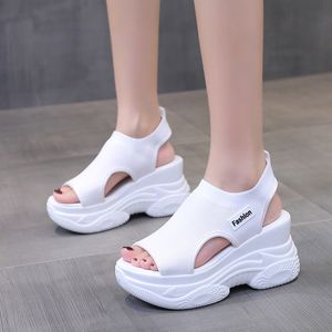 women s Sandals Wedge Heel Elastic Cloth Cover Foot Ladies Thick soled Fashion Casual Women s Shoes