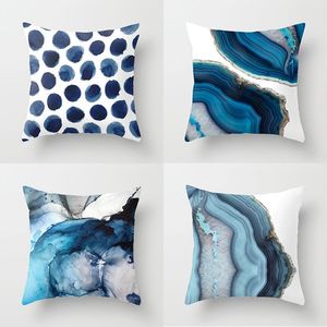 Cushion/Decorative Pillow Abstract Blue Print Cushion Covers For Living Room Throw Cover 45x45cm Soft Square Pillowcase Sofa Car DecorativeC