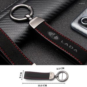 Keychains Auto logotipo -chave Chain Ring Solder Car Leather Metal Ligalchain para a Universal Lada Granta Kalina largus samara priora miri22