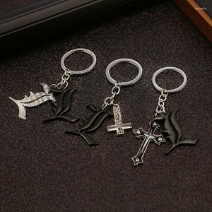 Keychains Death Note Keychain Anime Key Chain Black Book Ring Holder Pendant Chaveiro Jewelry for GiftKeychains Fier22