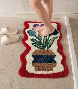 Halılar Kabarık Çiçek Bathmat İskandinav Yumuşak Mat Banyo Halı Halı Fonksiyon Giriş Kat Anti Kayma Anti Estetik Ev Odası Dekorcarpets