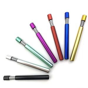 Più colori Metallo Tabacco da fiuto Fumo di tabacco Tubi di fumo Sigaretta Piroga Mix Colore Fumatori strumento 82MM LK006