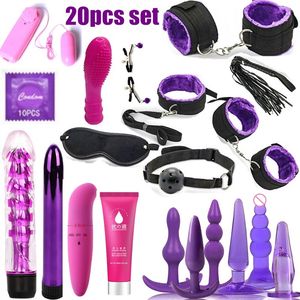 sexy toys binding vibrator set nylon BDSM slave plug flirtare gioco femminile giocattolo maschio anale