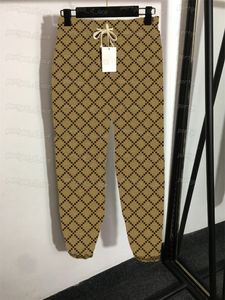 Carta Jacquard Slacks Womens Slacks Cintura Elástica Calças Calças Khaki Moda Estilo Estilo Calças