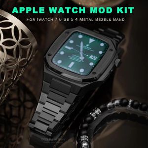 Lyxremmar Modifieringssats Mod Metal Frame Bezel f￶r Apple Watch 8 Band Case 7 6 5 4 3 40mm 44mm 45mm Watchband Strap For IWatch SE