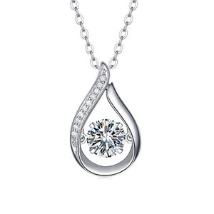 6.5mm 1CT Moissanite Necklace For Woman Pendant 925 Silver Necklace For Women Chains Party Bridal Fine Jewelry