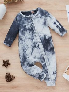 Baby zipper cardigan tie dyed Jumpsuit SHE