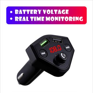 New FM Transmitter Bluetooth-Compatible 5.0 Car kit Dual 3.1A USB Car Charger MP3 Music Receiver Player Support TF U Disk X4 B4