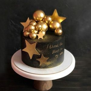 Bolo de balão de espuma DIY Goldsilver Topper Feliz Aniversário Cupcake Top Fanda de Casamento Deorat Decorações de bebê Y200618