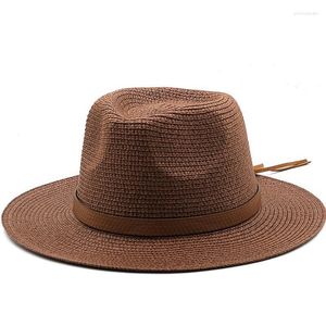 Chapéus largos da borda Moda Panamá para homens homens 6 cores Jazz Fedoras Cooling Sun Summer Summer Breathable Elegant Ladies Party Hat Wholesale Elob22