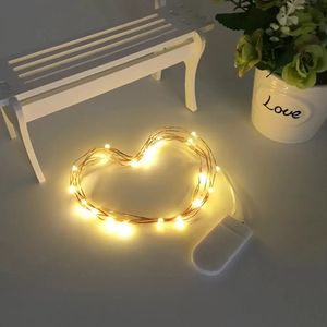 Party Supplies DIY Lighting Decorative CR2032 Battery Powered LED Fairy Lights Button Copper Wire Mini Button Lamp String