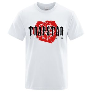 Flor Rosa Design Trapstar Londres Impresso Homens Camisetas Verão Algodão Camiseta Oversized Tops Rua Alta Qualidade Marca TShirt 220608