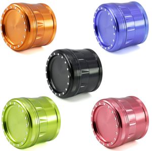 L'ultimo 63X50mm Smoke grinder a quattro strati in lega di alluminio dot-dot smoke dispositivo di macinazione molti stili supportano LOGO personalizzato