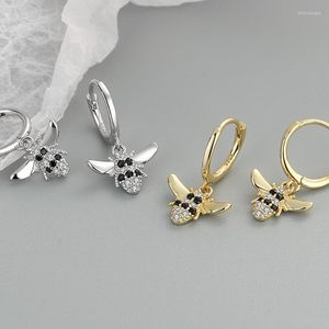 Baumeln Kronleuchter Exquisite Zirkon Blatt Ohrringe Für Frauen Silber Farbe Feder Earing Biene Anhänger Ohrring Gothic Zubehör Boho Mill22