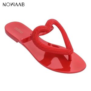 Melissa Big Heart Flip Flop Sweet Women Slippers Brand Jelly Shoes Melissa Brazilian Female Jelly Shoes Flip Flop Y200423