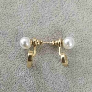 Luxury Designer Classic Letter Pearl Earring Selected Brass 925 Silver Post Birthday Wedding Gift Charm