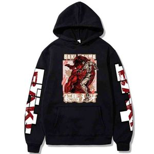 Baki The Grappler Moda Baskı Anime Hoodies Hip Hop Tarzı Kazaklar Rahat Streetwear Hoodie Günlük Giyim