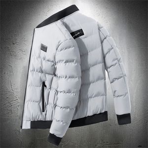Mens Parka Coat Thick CottonPadded Jacket Stand Collar Warm Bomber Jacket Mens Winter Casual Slim Jacket Outwear Sport Coat 201119