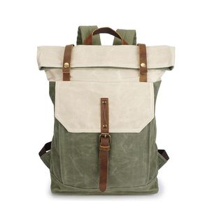 Mode nieuwe schooltassen waterdicht en milieuvriendelijke canvas rugzak man rucksack retro man tas reisjongen schoolbag