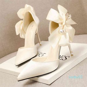 Dress Shoes Women Luxury Wedding Bridal Pumps Female 7cm 10cm High Heels Low Satin Lady Stiletto Valentine