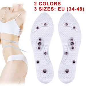 Unisex Magnetic Massage Insoles Foot Acupressure Shoe Pads Therapy Slimming Insoles for Weight Loss Transparent 220713